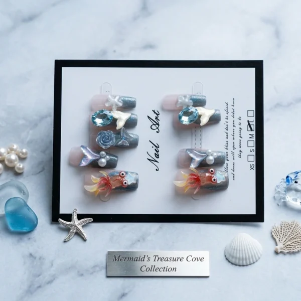 Faux Ongles Press-On Aqua Dream — Collection Mermaid's Treasure