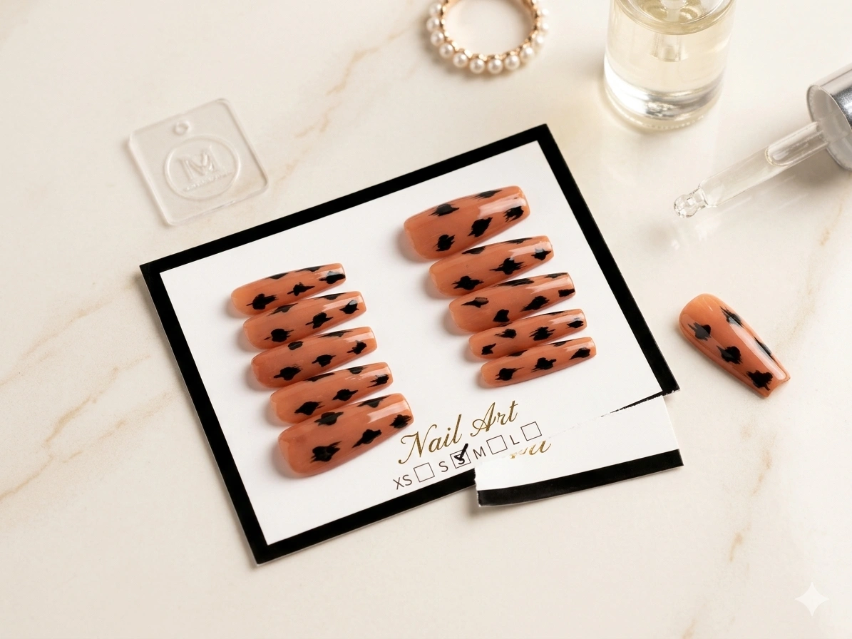 Faux Ongles Léopard Terracotta — Print Animalier Tendance