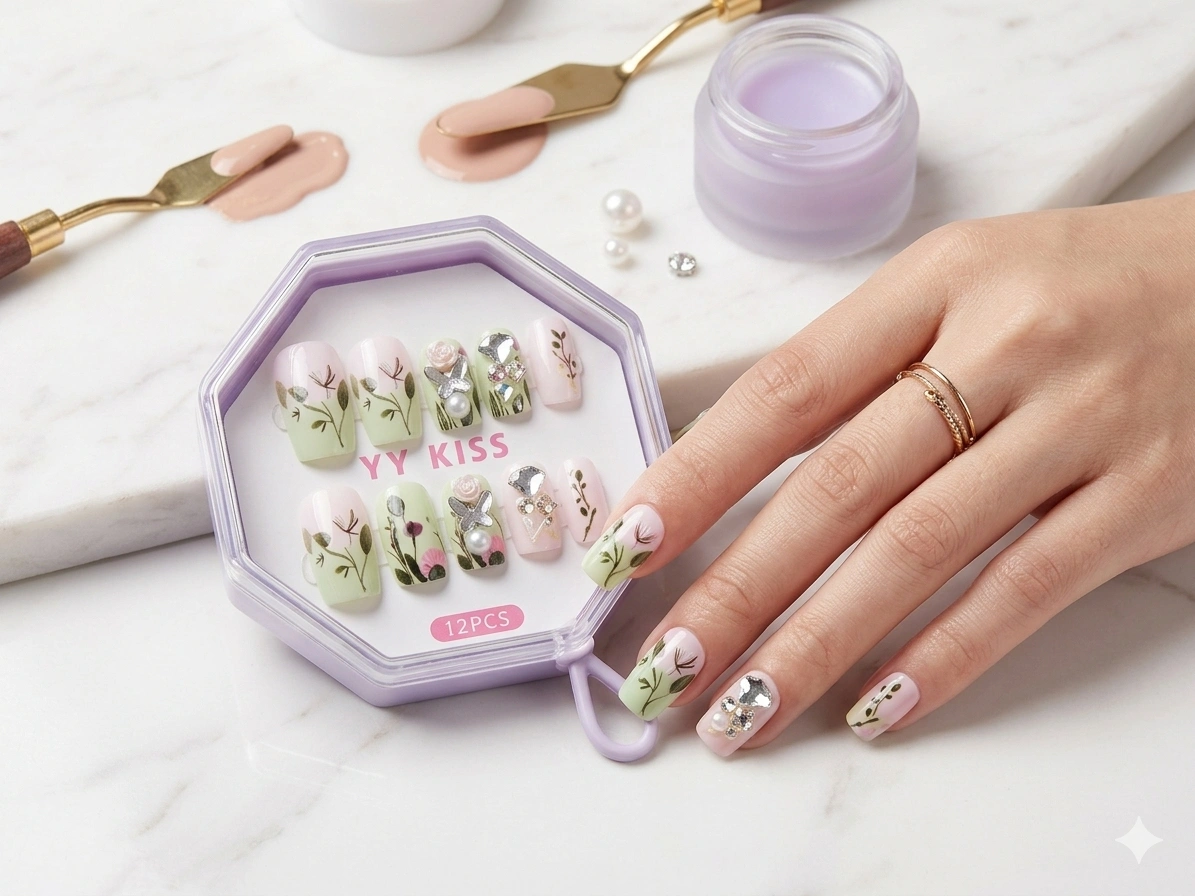 Ongles Pressés Fleurs Sauvages — Collection Jardin Pastel