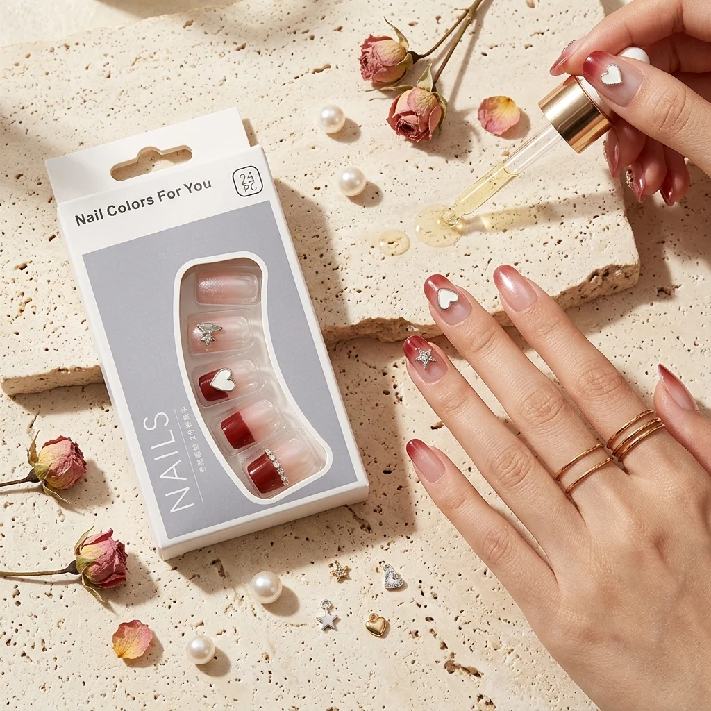 French Rouge — Ongles Courts French Tips Rouge Bordeaux